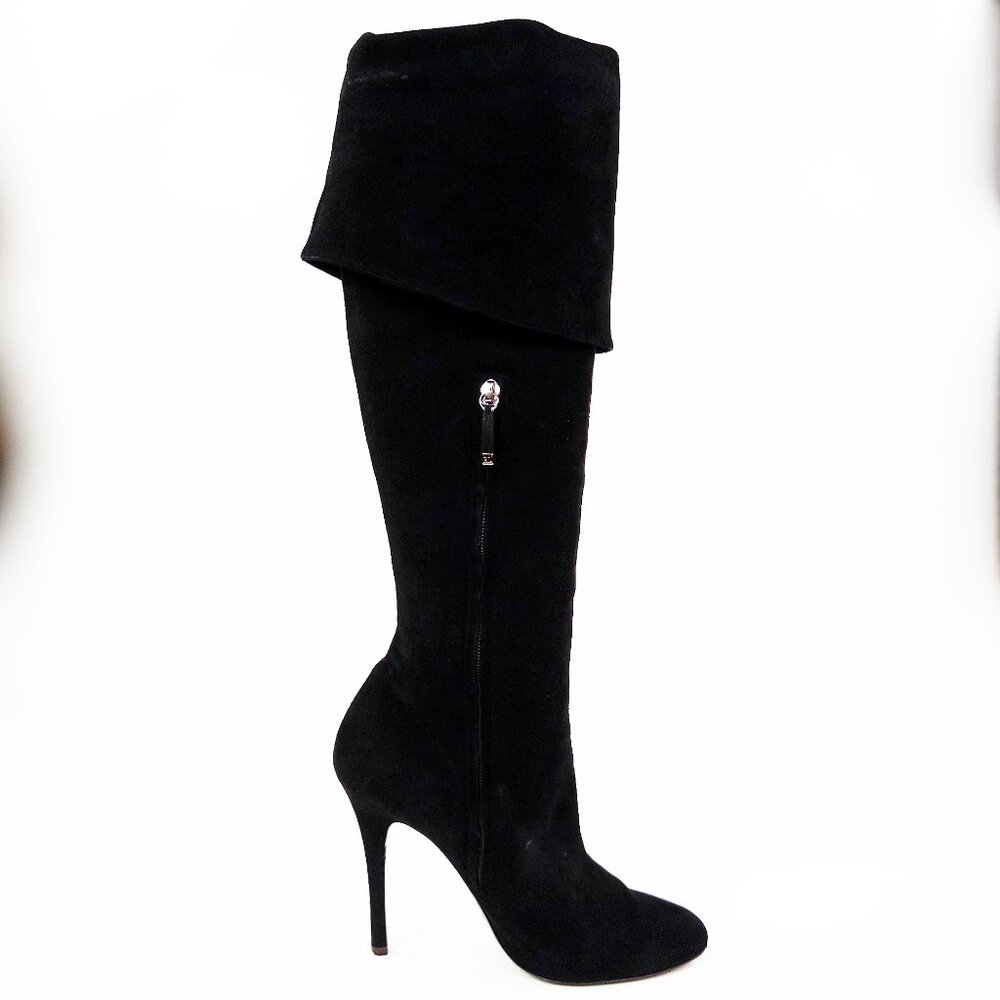 Ralph Lauren Collection Purple Label Tall Suede Heeled Boots - Picture 4 of 14